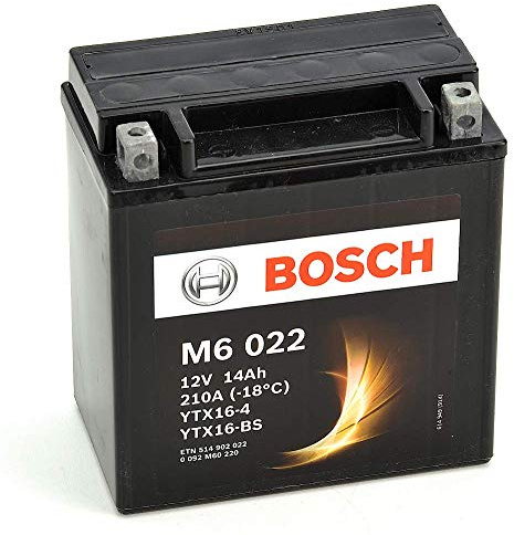 Bosch M6022 Batería motocicleta YTX16-4 / YTX16-BS - 12 V AGM 14A/h-220A