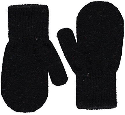 CELAVI Unisex Kinder Fausthandschuhe - Strick 1-2 Jahre (Schwarz)