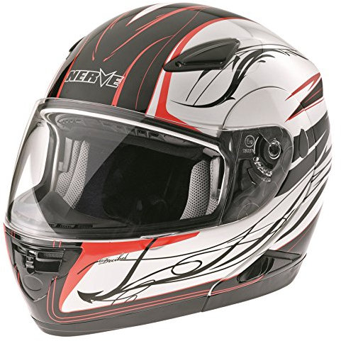 Nerve Klapphelm, Weiß Schwarz Rot, XL