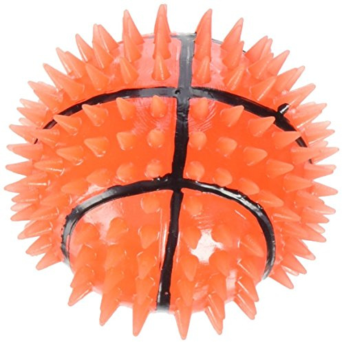 Gnawsome Dog Toys - 3.5” Squeak & Light Basketball - Medium - Dental & Gum Wellness - Stimulating Fun - Hidden Squeaker - Durable for Heavy Chewers - 100% BPA-Free - Assorted Colors