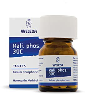 Weleda Kali. Phos. 30C, Homeopathic Medicinal Product, Kalium Phosphoricum 30C, Vegetarian, 125 Tabs | Kali. Phos. 30C homeopathic medicinal product, Lactose and sucrose tablets, Suitable for vegetarians