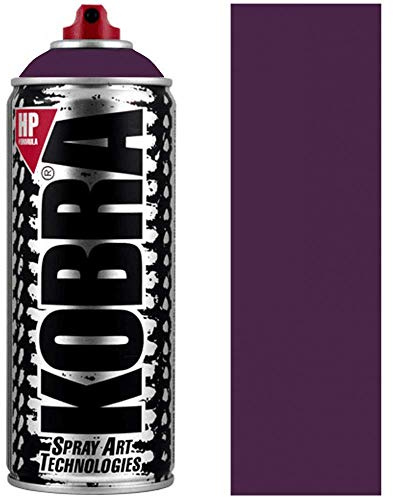 KOBRA HP High Pressure Spray Paint 400ml Can – Professional Grade 100% Acrylic Formula with Matte Finish for Graffiti, Street Art, Crafts & Multi-Surface Use (4230 Melanzana)