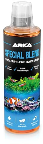 Reinigungsbakterien Aquarium 473 ml - Special Blend Wasserpflegebakterien | Stabile Wasserbiologie, klares Wasser, Entfernt Gerüche, organische Abfallstoffe, reduziert Nitrat, Süßwasser Meerwasser