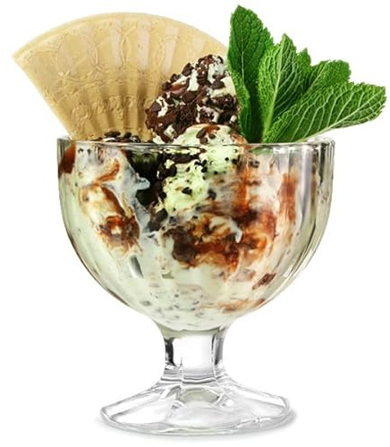 Flamengo glasskopp 300 ml - paket med 6 - dessertsglas, Sundae-glas, glasskål, glasskål