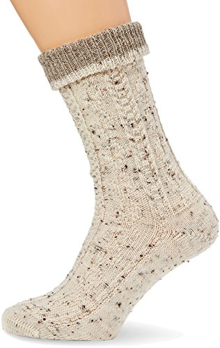 Lusana Herren Trachtenumschlagsocke Kurt Trachtenstrümpfe, Beige (naturmeliert 0), 38/39