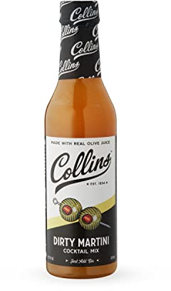 Collins Dirty Martini Mix, Dirty Martini Olive Salmuera, jugo de oliva para martinis sucios, mezclador de cóctel de 360.0 g, juego de 1