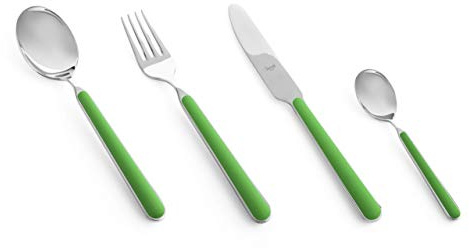 MEPRA Fantasia Servizio Mela Verde, 24 Pezzi, Acciaio Inossidabile 18/10