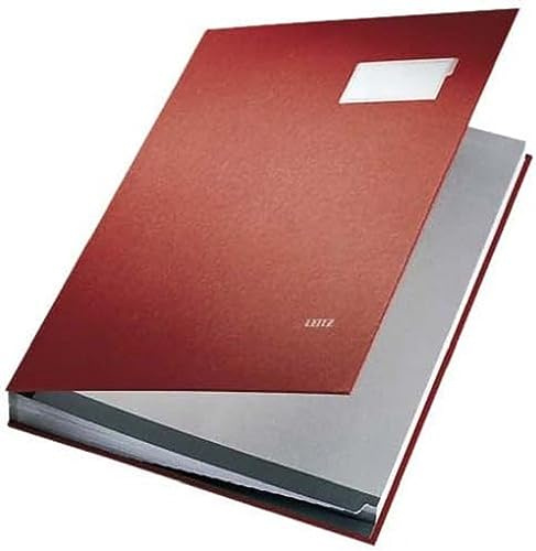 Leitz 57010025 Unterschriftsmappe, 10 Fächer, Überzug PP, rot