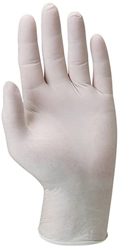 Euro protección 5806 – Caja de 100 guantes látex polvo uso corto, Blanco, 5810