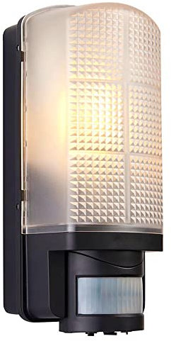 Saxby RH60 Modern Outdoor Garden Porch PIR IP44 Motion Sensor Black Security Wall Light