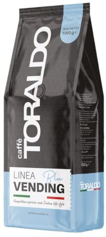 CAFFÈ TORALDO | Caffe in Grani | Caffè in Chicchi Selezionati | Tostato e Torrefatto in Italia | Eccellenza del Caffè Napoletano | (1 Kg, Miscela Blu)