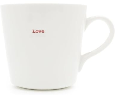 Keith Brymer Jones Overpaid - Taza de Porcelana (tamaño Grande), diseño con Texto Love, Color Blanco