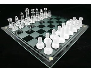 DRW Glass Chess Set for 2 Players, Ages 12+