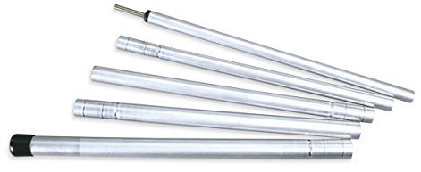 Tatonka Tarp-Stange 200 cm - Steckbare, 5-teilige Tarpstange aus Aluminium mit 2 Meter Länge - zum Aufspannen von Tarps und Sonnensegel, Silber
