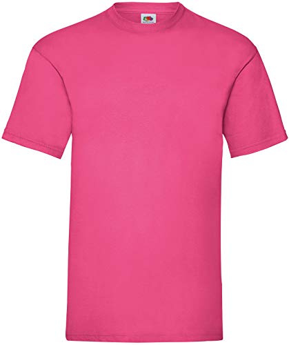 Fruit of The Loom Valueweight - Camiseta para hombre, talla L, color blanco fucsia XL