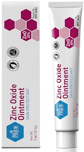 MED PRIDE High-Potency 20% Zinc Oxide Ointment 1oz - Diaper Rash Skin Protectant Zinc Cream- Wound Healing Zinc Oxide Paste for Kids & Adults- Barrier Repair Remedy for Chaffing, Rash, Cuts, Scrapes