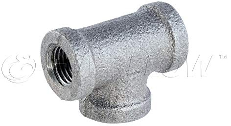 Supply Giant HNUF0014 High Pressure Galvanized Malleable Tee Fitting with Female Threaded Connections, 1/4