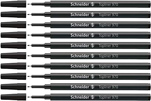 Schneider Topliner 970 Fineliner-Mine (passend für Topliner 911, 0,4 mm) 10er Packung schwarz