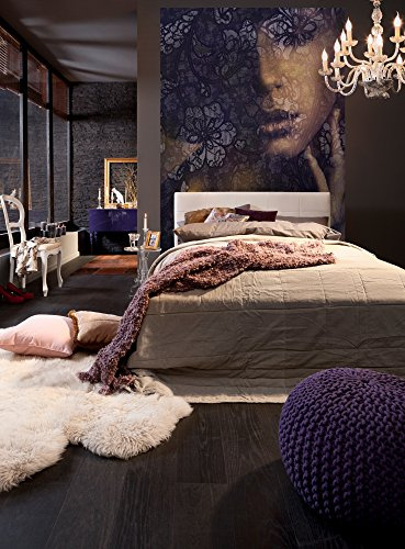Komar Vlies Fototapete LACE | 184 x 248 cm | Tapete, Wand, Dekoration, Wandbelag, Wandbild, Wanddeko, Frauengesicht, Schlafzimmer, Romantik | XXL2-012