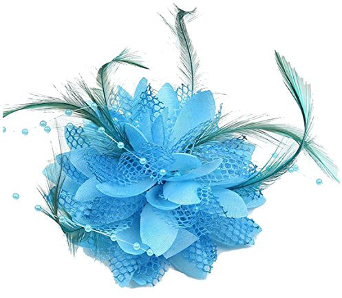 Cheerlife Elegante Damen Accessoires Haarblumen Haarblüte Haarspange Haarschmuck Broschen Ansteckblume viele Farben Blau