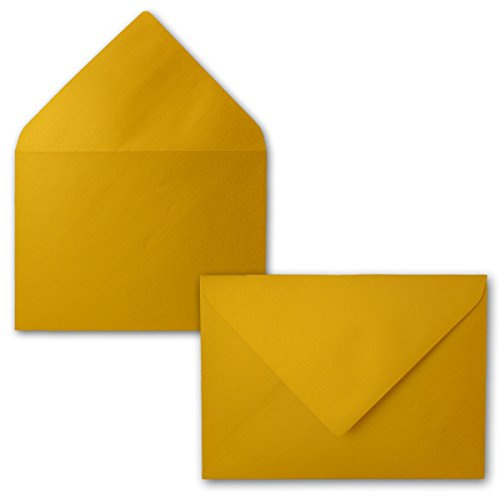 Kuvert i metallisk guld – 25 stycken – metalliskt glänsande DIN C5-kuvert 22,9 x 16,2 cm – våtlimning utan fönster – jul, gratulationskort – serien FarbenFroh