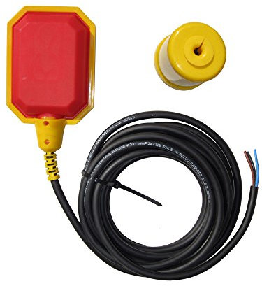 Float Switch for Sump Pump - 16-Foot Water Level Sensor with Honeywell Microswitch and Adjustable Tether Length for Ground Water Bilge Pump and Water Tank – Non-Corrosive PP Casing, Rated to 13 Amps
