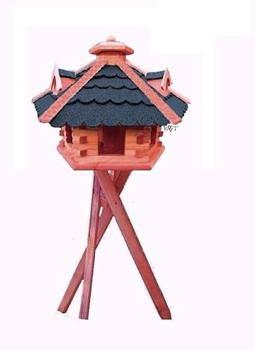 XXL großes Vogelhaus/Nistkasten,Vogelhäuser : Ergänzung zum Nistkasten, für Vögel Amsel Amseln Meise Meisen Star Stare Meisennistkasten Vogel,Vogelfutterhaus und Vogelvilla, Futterhaus, Futterhäuschen,große Größen auch mit Ständer und Silo, aus Holz große Vogelvilla Holz mit EDEL BLAU mit Ständer Vogel Futterhaus