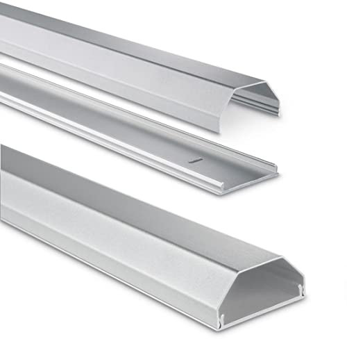 Hama Chemin de câbles (en aluminiun, rectangulaire, 110 x 5 x 2,6 cm) Argent