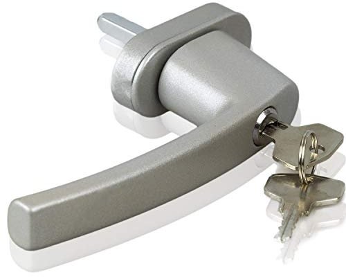 Stahlia Abschließbare Fenstergriffe Aluminium (10 Stück) Silber Druckknöpfe Balkontürgriff Fenstersicherung Fensterbeschläge Fensterschloss