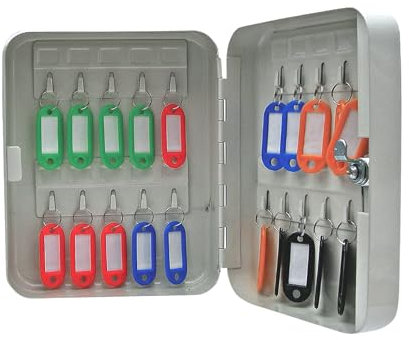 Cathedral Products 20 Key Capacity Lockable & Wall Mountable Key Cabinet, White