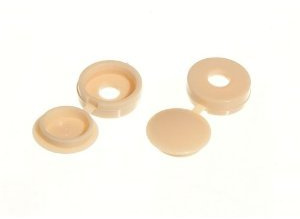 SCREW CAP CUP WASHER HINGED COVER BEIGE FOR No. 6 & 8 SCREWS (Pack of 20)