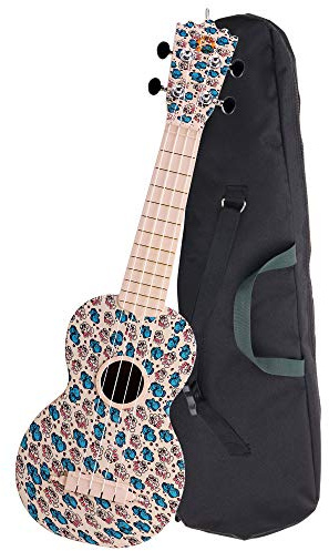 Classic Cantabile BeachBuddy Sunny Zoo, Sopran-Ukulele ABS, Sopran Mensur | Trotzt Feuchtigkeit und Temperaturschwankungen, 12 Bünde, Leichtgängige Gitarren-Mechaniken, Ausgefallenes Design