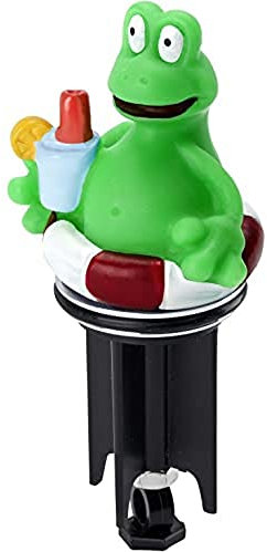 WENKO 21763100 Waschbeckenstöpsel Pluggy 3D Cocktail Frog Abfluss-Stopfen für alle handelsüblichen Abflüsse, Plastik, grün, 3,9 x 4,7 x 11,1 cm