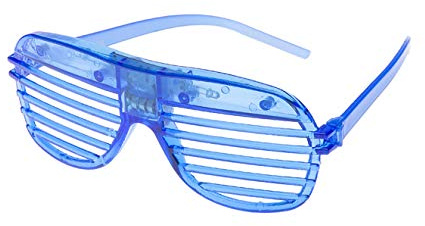 Ultra® blinkende Retro-Brille mit LED, für Kostümpartys, Partys, Events, für Kinder und Erwachsene, ULEDSHUT1, Blau, ULEDSHUT1