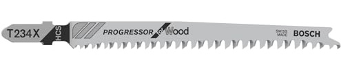 Bosch Professional 100 x Sticksågblad T 234 X Progressor for Wood (för mjukt trä, Raka Snitt, Tillbehör Sticksåg)