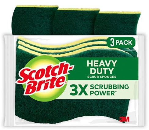 3M Scotch-Brite Éponge à récurer Ultra résistante, Multicolore, 11,43 x 7,62 x 6,6 cm