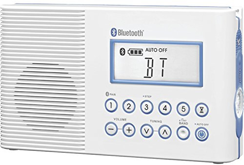 Sangean H202 AM/FM/Weather, Digital tuned Waterproof/Shower Radio with Bluetooth