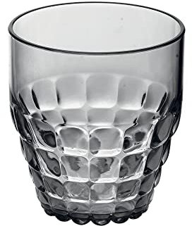 Guzzini - Tiffany, Bicchiere Basso in Materiale Plastico - Grigio Cielo, Ø 8,5 x h9,5 cm | 350 cc - 22570092
