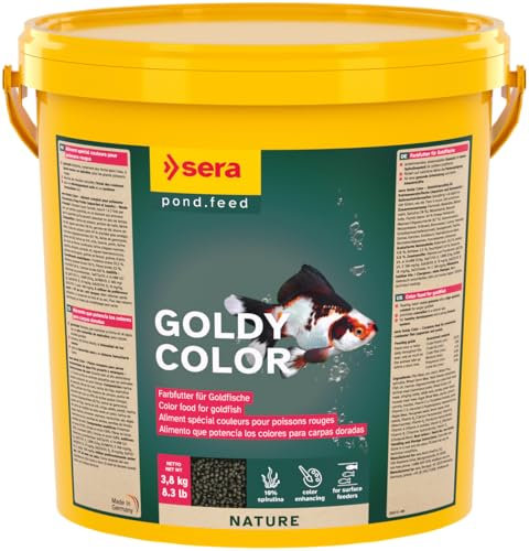 sera Goldy Color 10 l | Farbfutter für Goldfische | Natürliche Farbausprägung für Goldfische & andere wählerische Kaltwasserfische | Hoher Spirulinaanteil (10%) | Ohne Farb- & Konservierungsstoffe