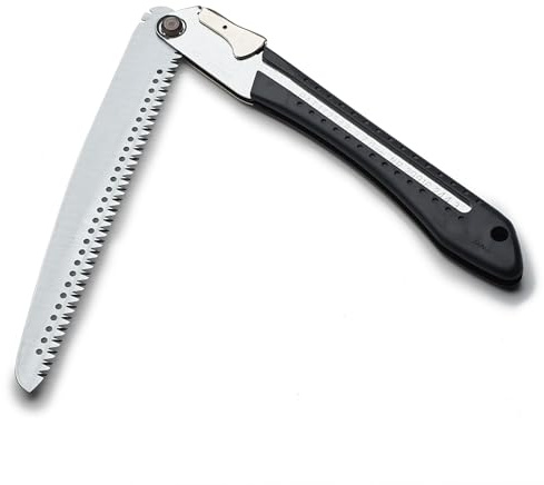 Folding Hand Saw for Wood Cutting, Camping, or Landscaping - 10” Japanese Folding Pruning Saw Tree Trimmer Branch Cutter with Razor Teeth and SK5 Steel Blade for Gardening by Kings County Tools