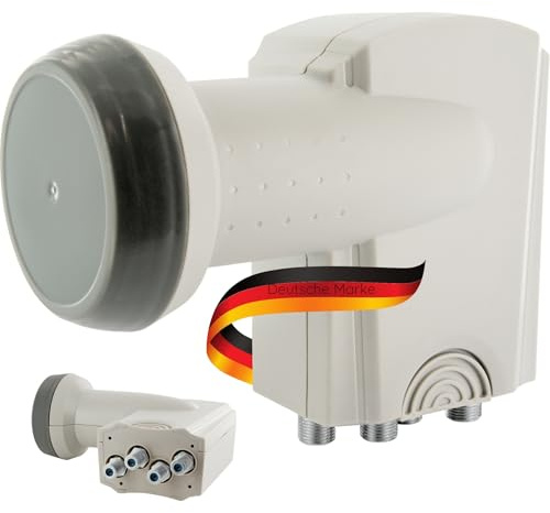 SCHWAIGER SPS6544H 531 Quad LNB Low Noise Blockconverter digital hitzebeständig LNB-Kappe Satellitenschüssel-Zubehör Direktanschluss Wetterschutz hellgrau