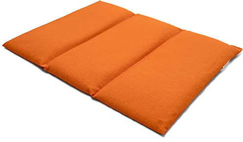 Coussin aux graines de colza - Taille 40x30-3 compartiments - orange - Coussin thermique - Coussin aux graines - Compresse froide -