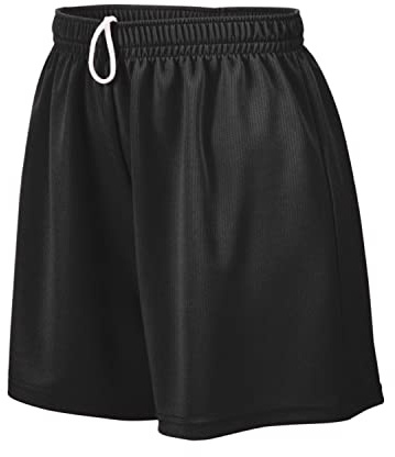 Augusta Sportswear Ladies' Wicking Mesh Performance Workout Running Shorts, Black, Small