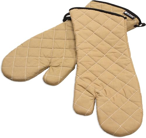 San Jamar 811TG17 BesTan Temperature Protection Oven Mitt, 17 Length, Tan