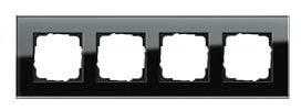 Gira 021405 Abdeckrahmen 4-Fach Esprit Glas, schwarz