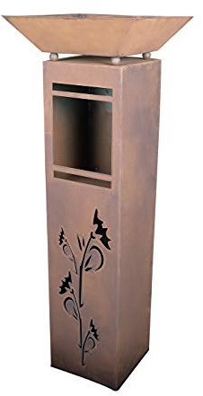 Generisch XL Rost Säule + Schale RS52 + S03 Blumensäule Rostsäulen Rost Deko Rostsäule rostig