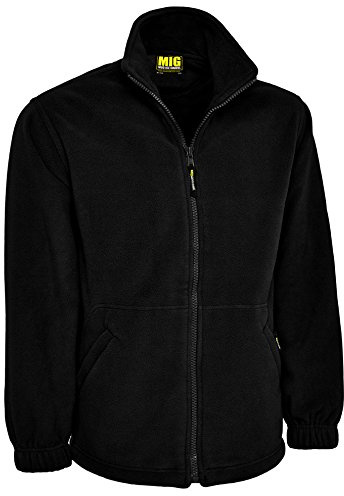 MIG - Mud Ice Gravel Mens Classic Fleece Jacket Coat Sizes XS to 4XL - Work Leisure Sports Casual (5XL - XXXXXL, Black)