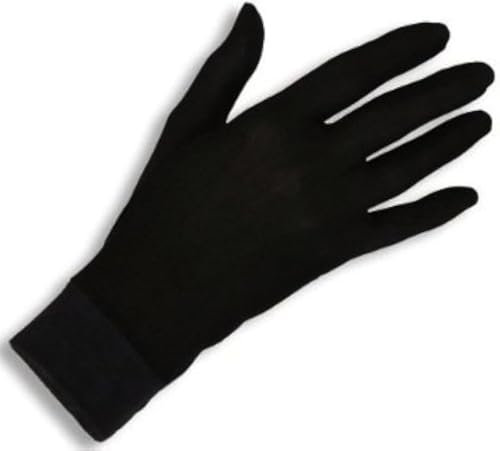 Jasmine Silk Guanti Pura Seta Fodera Termica Guanto Interno Guanti Sci, nero XXS perfetta per i bambini 100 gsm
