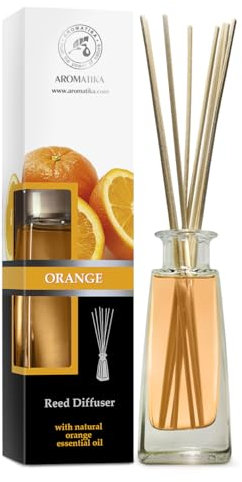 Raumduft Diffuser Orange 100 ml - Natürlich ätherisches Orangenöl - Reed Diffuser - Aromatherapie - Boutique - Restaurant - Raumbeduftung