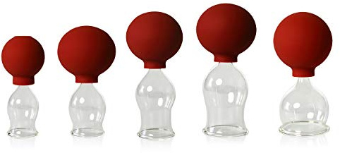 Lauschaer Glas 5er Schröpfglas-Set mit Ball 25-30-35-40-45mm zum professionellen, medizinischen,feuerlosen Schröpfen mundgeblasen, handgeformt, Schröpfglas, Schröpfgläser,